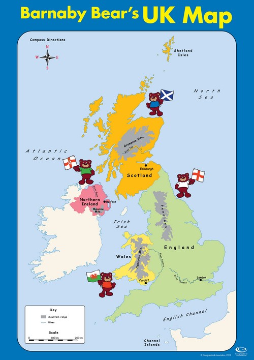 Barnaby Bear's UK map